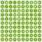 100 programmer icons hexagon green