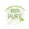 100 Pure label and high quality product badges. Bio healthy Eco food organic, bio and natural product icon. Emblems for