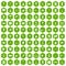 100 renovation icons hexagon green