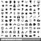 100 research icons set, simple style