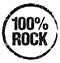 100% Rock. Grunge symbol ready to stamp