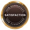 100% satisfaction guaranteed badge gold glossy metallic design.