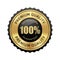 100% satisfaction guaranteed premium quality badge black and gold glossy metallic luxury vintage logo