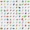 100 search icons set, isometric 3d style