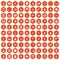 100 smuggling goods icons hexagon orange