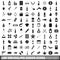 100 smuggling goods icons set, simple style