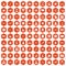 100 smuggling icons hexagon orange