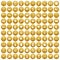 100 sneakers icons set gold