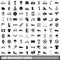 100 sneakers icons set, simple style