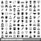 100 sociology icons set, simple style