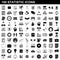 100 statistic icons set, simple style