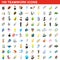 100 teamwork icons set, isometric 3d style