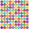 100 telecommunication icons set color