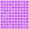 100 telephone icons set purple