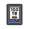 100 terabyte hard drive future technology color icon vector illustration
