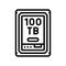 100 terabyte hard drive future technology line icon vector illustration