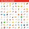 100 tools icons set, isometric 3d style