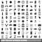 100 touch screen icons set, simple style