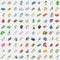 100 trade icons set, isometric 3d style