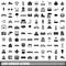 100 urban icons set, simple style