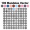 100 various mandala collections. Mandala art design Vector