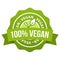 100% Vegan Badge. Vegan Button. Eps10 Vector Banner