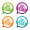 100% vegan round Buttons. Circle Eps10 Vector.