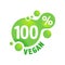 100 vegan stamp - creative green badge