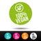 100% Vegan Stamp with Icon.