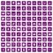 100 virtual icons set grunge purple