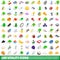 100 vitality icons set, isometric 3d style