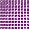 100 weapons icons set grunge purple