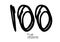 100 year anniversary celebration black color logotype vector, 100 number design, 100th Birthday invitation, anniversary logo