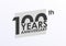 100 years Anniversary logo. 100th Birthday badge. Modern icon or label design for wedding, corporate invitation, celebrating, part