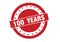 100 years text on red stamp vector design
