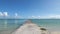 1000 feet long Iko pier and beautiful sea in Kuroshima island, Okinawa, Japan