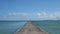 1000 feet long Iko pier and beautiful sea in Kuroshima island, Okinawa, Japan