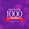 1000 followers social media celebration background design