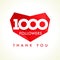 1000 followers thank you heart