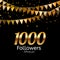 1000 Followers. Thank you. Vector Illustration Background