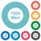 1000 mbit guarantee sticker flat round icons