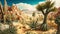 10000 BC desertic landscape background