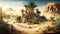 10000 BC desertic landscape background