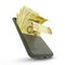 10000 Burundian franc notes inside a mobile phone