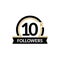 10000 followers and friends, 10K anniversary congratulations design banner template. Black and gold vector illustration.