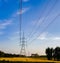 100000 volts  power electricity line over field in pakistan