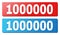 1000000 Caption on Blue and Red Rectangle Buttons