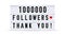 1000000 followers, thank you. Text in a vintage light box. Vector illustration
