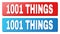 1001 THINGS Text on Blue and Red Rectangle Buttons
