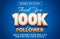 100k follower editable text effect premium vectors